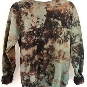 Custom Teal + black tie dye unisex sweatshirt